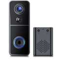 Doorbell Camera Wireless, 2K HD Video Doorbell with Ring Chime, Battery Operated, Night Vision, 2-Way Audio, PIR Motion Detection, 2.4Ghz WiFi, IP66 Waterproof, Compatible with Alexa