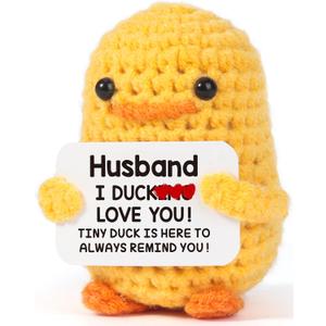 2 x MBL Gifts for Husband Valentines Anniversary - Valentine's Day Funny Crochet Duck Wedding Birthday Christmas Stocking Stuffers Father's Gift for Husband Him Men Boyfriend from Wife, I Duck Love You