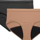 Hanes Women's Just My Size Comfort, Period. Brief Period Underwear, Super Leaks, 2-pack 4XL
