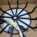Fire Pit Grate with Poke Wrought Iron Fire Pit Round Spider Wagon Wheel Firewood Heavy Duty 0.9in Bar Fireplace Stove Burning Rack Holder 4Legs r (27 Inch)