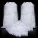 Sumind 2 Bags Fake Snow Decoration Fluffy Artificial Cotton Fiber Fluffy Fake Clouds Soft Blanket for Crafts Mantle Village Christmas Winter Indoor Home Decoration(White)