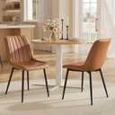 VASAGLE Dining Chairs Set of 2, Upholstered Kitchen Chairs, PU Leather