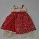 COTRIO Princess Dress for Girls Toddler Kids Outfit with Accessories Necklace Halloween Costume for Girl Dress Up Clothes (7-8 Years, Red Beige)