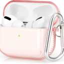 KOREDA Protective Cover Compatible with AirPods Pro & AirPods Pro 2 Case, Soft Clear Full Protective Case Shockproof Cover with Keychain Set for Airpods Pro 2nd Generation/1st Generation Case (Pink)