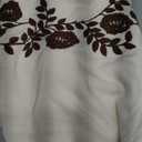 Verdusa Women's Vintage Floral Sweater Cozy Oversized Sweaters Embroidery Boho Chic Knit Pullover Tops S