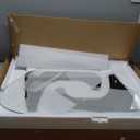 Coffee Table for Living Room Mid Century Modern Center Table with Glass Top, Black/Transparent (32 Inch)