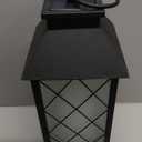 18" Solar Lanterns Outdoor Waterproof, Glass Solar Flickering Flame Lantern Large Hanging Solar Lantern Metal Decorative for Patio Garden Backyard Outside Tabletop Mothers Day Gifts Mom