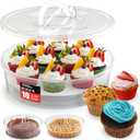 Kitchen Discovery Cupcake Carrier and Muffin Container Pie, Cake, and Cupcake Carrier with Lid and Handle for Safe Transport and Fresh Storage of a Variety of Desserts