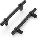 Home Expert 10 Pack Cabinet Handles 3-3/4 Inch Black Cabinet Pulls Matte Black Kitchen Cabinet Handles Drawer Pulls with Square Base Kitchen Cabinet Hardware 6 Inch Overall Length