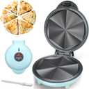 Baker's Friend Electric Quesadilla Maker with Extra Stuffing Design, 9.5 Inch with Easy Slice 6 Wedge, Non Stick Surface, Non-Slip Feet, Grilled Cheese Maker Machine, Aqua