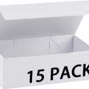 15 Pack Magnetic Gift Box With Lid 9.5x6x3,White Gift Boxes Bulk,Luxury Bridesmaid Proposal Box,Small Magnetic Closure Box Boxes For Presents,Wedding,Business (White-9.5x6x3)