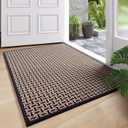 YDKGL Door Mat 31x47, Dirt Resistant and Absorbent, Non-Slip Rubber Backing Floor Mats, Easy Clean Low-Profile Doormat for Entryway, Front Door, and Inside Entrance, Black