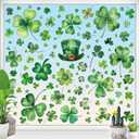 St Patricks Day Window Clings for Glass Windows - 9 Sheets 99 PCS St Patrick's Shamrock Window Stickers Saint Patricks Day Window Decals for Office Home School Party Decorations Supplies