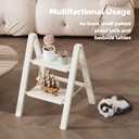HillhutApex 2 Step Ladder, Lightweight Portable 2 Step Stool with Anti-Slip Wide Pedal, 330lbs Capacity Aluminum Ladder for Household,Office,Library(White)