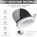 Mini Oven Mitts, Kitchen Oven Gloves Kitchen Mittens 500 Degrees Heat Resistant Baking Gloves, Non-Slip Silicone Surface with Hanging Loops Hot Gloves for Cooking, Baking, BBQ 1 Pair-Black