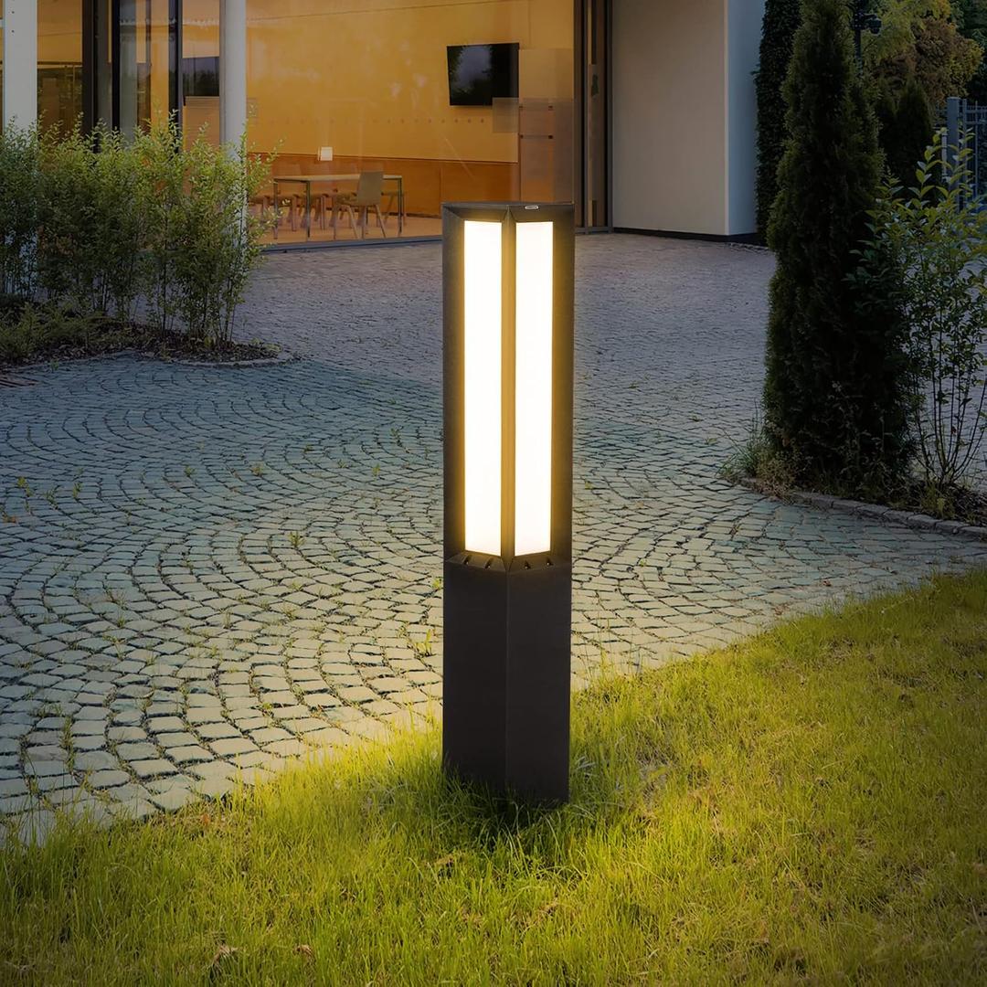 Landscape Path Light, Aluminum 8W 800LM Luxury LED Lighting, 32 Inches Modern Outdoor Bollard Lighting for Lawn, Patio, Courtyard and Driveway Decoration, 32" AC100-240V