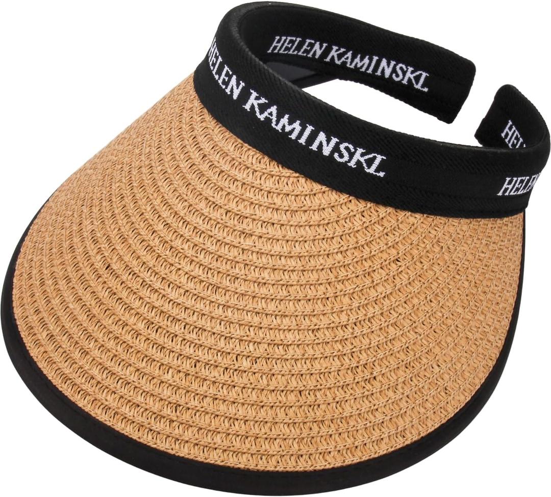 Women Straw Sun Visor Hat, Summer Wide Brim UV Protection Beach Cap Adjustable Sun Hat for Outdoor