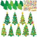 chiazllta 945Pcs DIY Christmas Tree Craft Kit Kids Holiday Art Making Craft with Stickers, Make Your Own Christmas Bookmark Xmas Party Favor Decoration Home Classroom Game Activities
