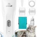 oneisall Pet Clipper for Cat Matted Hair, Pet Shaver for Cats Quiet Pet Clippers Waterproof Cordless Cat Clippers for Matted Hair Long Hair with Storage Bag (White) (Standard)