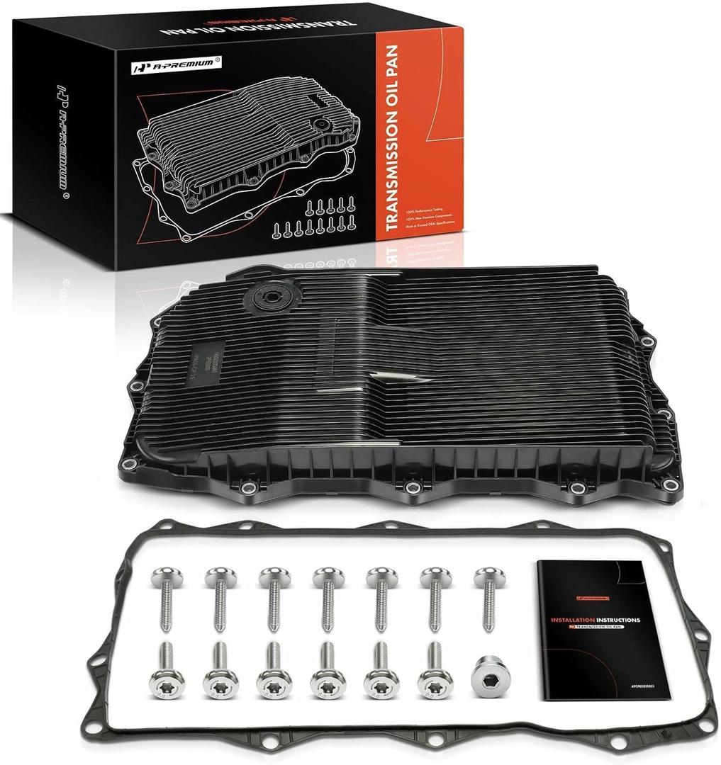 A-Premium Transmission Oil Pan with Gasket & Drain Plug Compatible with Ram 1500 2500 3500 & Jeep Grand Cherokee & Dodge Charger, Challenger, Charger & Chrysler 300, 8-Speed Automatic Transmission