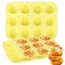 12-Cup Silicone Professional Non-Stick Popover Pans for Muffins, Brownies and Baking