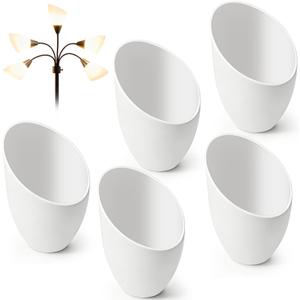 5 Pcs Plastic Lampshade 1.57inch/40mm Hole Lamp Shade Replacement Cover for Multi Head Stand Up Lamp Home Bedroom - White