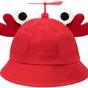 TuHuParty Propeller Hat,Hat with Propeller,Funny hat for Adult and Teenagers Dress Up Costume & Party Hats, Red