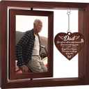 Vetbuosa Memorial Gifts for Loss of Father,Rotating Wooden Picture Frame, Sympathy Gift Keepsake, Healing Grief Gift for Loss of Dad, Remembrance for Funerals, Memorial Ceremonies, Fits 4x6 In Photo