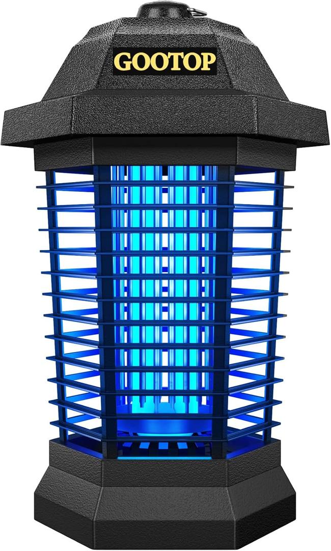 GOOTOP Bug Zapper Outdoor, Mosquito Zapper, 3 Prong Plug in Electric Fly Zapper, Mosquito Killer, Fly Traps, Flying Insects Zapper Indoor Outdoor, 4200V, ABS Plastic Outer (Black)