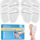 ZUCNANA Metatarsal Pads for Women - Soft Gel High Heel Insoles, 4 Pairs, Non-Slip Design, Instant Foot Pain Relief, Self-Sticking Back, Fits All Feet Sizes (Transparent)