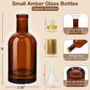 TBWIND 12 Pack 6oz Amber Glass Bottles with Airtight T-Top Corks, 200ml Refillable Mini Bottles for Vanilla Extract, Maple Syrup, Hot Sauce & Homemade Spirits, Includes Funnels & Labels