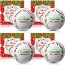 Lewtemi 4 Pack Christmas Baseball Team Gift Set 9 Inch Merry Christmas Baseball with Boxes Coach Appreciation Gifts for Coworkers Friends Men End of Season Xmas Stocking Stuffer