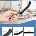 Crevice Cleaning Brushes, Cleaner Scrub Brush Tool for Hard to Reach Tight Space, Home Essentials, Serrated Scrub Brushes, Cleaning Supplies for Shower, Bathroom, Kitchen, Toilet (2, Black)