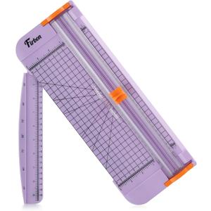 Firbon Purple A4 Paper Cutter, 12 Inch Titanium Straight Paper Trimmer with Side Ruler for Scrapbooking Craft, Paper, Coupon, Label, Cardstock