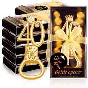 50Pcs 40th Black and Gold Bottle Opener 40 Birthday Party Favors Bottle Openers 40th Anniversaries Souvenirs for Guests Wedding Return Gift Theme Decoration Parties Supplies (40th)