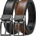 CHAOREN Boys Belt, Most Size Kids 1 1/4" Dress Reversible Belt for Youth - One Leather Belt Two Style (Large, Black/Cognac)