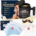 Lifestance Nose Wax Kit Men | 150g | Large Capacity Nose Hair Wax Kit with 40 Applicators, 25-30 Uses | Nose Wax Kit for Women | Nose Hair Waxing Kit for Men with Balm Wipes and Mustache Guards