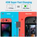 MARSDOCK 45W Charger for Nintendo Switch - 15V 2.6A AC Adapter Fast Charging with 5FT USB C Cord - Compatible with Switch Lite, OLED, Steam Deck - Support TV Mode