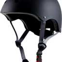 Youth Skateboard Bike Helmet for Boy and Girl, Lightweight Adjustable, Multi-Sport for Bicycle Cycling Skate Scooter (Black, Medium)