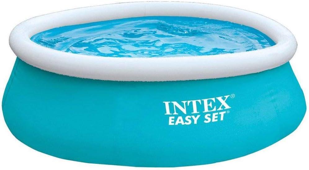 INTEX 28101EH Easy Set Inflatable Swimming Pool: 6ft x 20in Puncture-Resistant Material Quick Inflation 232 Gallon Capacity 16in Water Depth