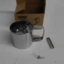 Flour Sifter 3 Cup for Baking, Crank Sifter with Professional Fine Mesh Baking Sifter Flour, One Hand Press Stainless Steel Flower Sifter, Excellent Flour Sieve Baker Dusting for Quick Sifting Omesata