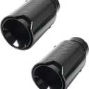 2-Piece Set Carbon Fiber Exhaust Tips for BMW 3 Series 4 Series, Universal Tailpipe 3" Inlet to 4"Outlet (Black)