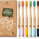 GREENZLA Kids Bamboo Toothbrushes, Natural Toothbrush Set, Soft Bristles, Durable Charcoal Wooden Brushes, Compostable Design for Toddlers and Children, 5 Pack