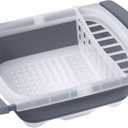 PrepWorks Collapsible Dish Drainer - Space-Saving, Expandable Dish Rack for Drying Plates, Cups, and Kitchen Utensils, Extends from 16.5" to 26.75" to Fit Over Most Sinks
