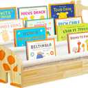Yigney Toddler Book Shelf for Kids Rooms - Nursery Book Shelves Kids Book Shelf Sided with 4 Tier Deep Sleeves for Baby Room Small Children Classroom Books Rack Storage