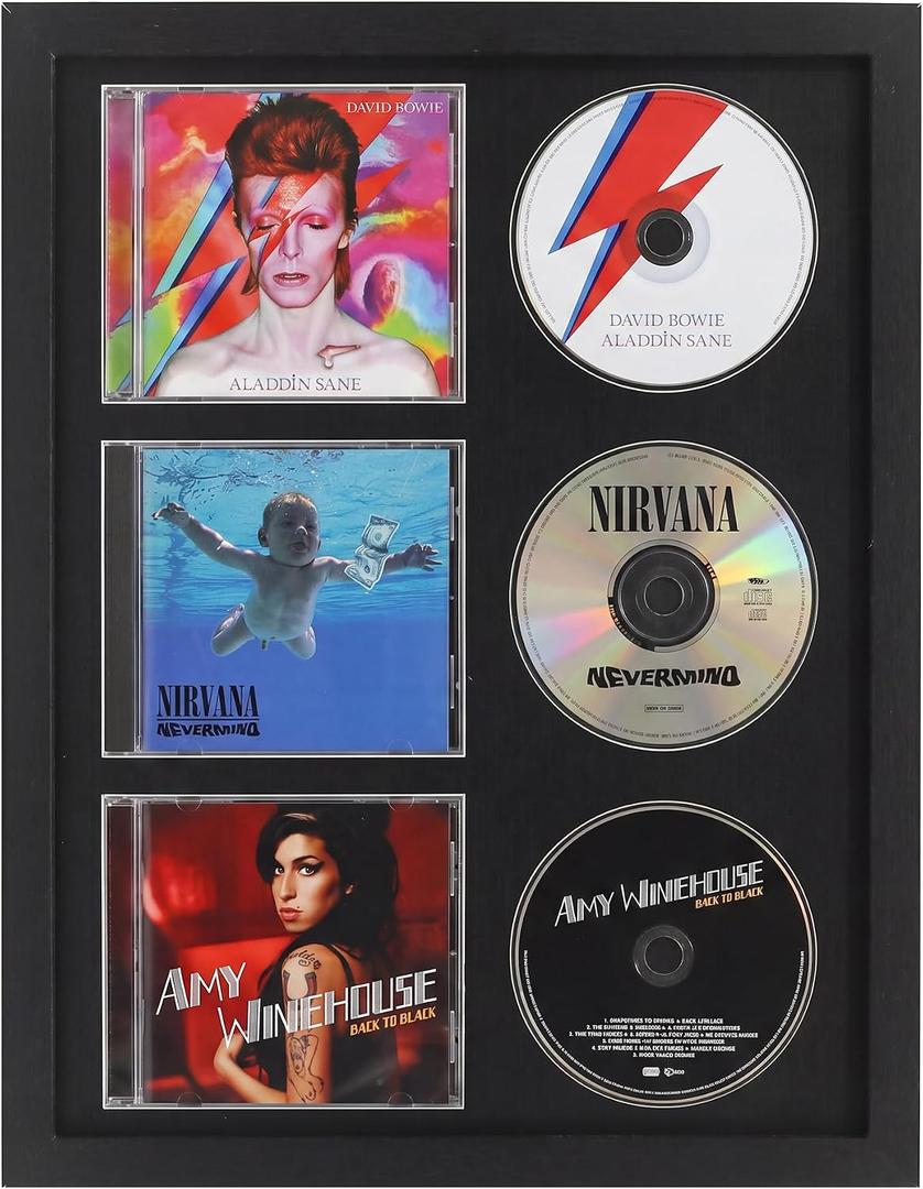 3 CD Frame Display for Wall Mounting,Signed CD Display Frame