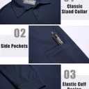 Deyeek Men's Polo Shirts Long Sleeve Golf Polo Shirts for Men Quick Dry UPF 50+ Sun Protection Polos Casual Collared Shirts (Blue, S)