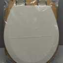 Bemis 500EC Durable Wood Toilet Seat with Easy Clean Hinges, Made in USA, Round, Biscuit