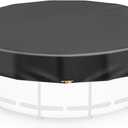 24FT Round Pool Cover for Above Ground Pools, Thickened 420D Pool Covers with Automatic Drain, Winter Pool Cover with Ratchet Buckle, Tear Resistant & Quick Installation