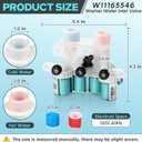 Upgraded W11165546 W11096267 Washer Water Inlet Valve for Maytag Whirlpool Washer Water Inlet Valve Washing Machine Parts Replaces W10758828 W10599423 W11165546VP 33090105 AP6284346 PS12348013